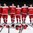 COLOGNE, GERMANY - MAY 15: Denmark players look on during the national anthem after a 2-0 preliminary round win over Italy at the 2017 IIHF Ice Hockey World Championship. (Photo by Andre Ringuette/HHOF-IIHF Images)

